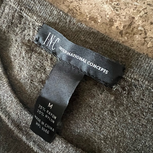 FINAL HOURS- INC International Concepts Green Sweater Gold Sequins Women’s Sz M - Picture 3 of 5